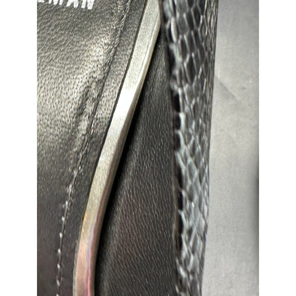 Stuart Weitzman Black Snakeskin Block Heel Pumps … - image 7